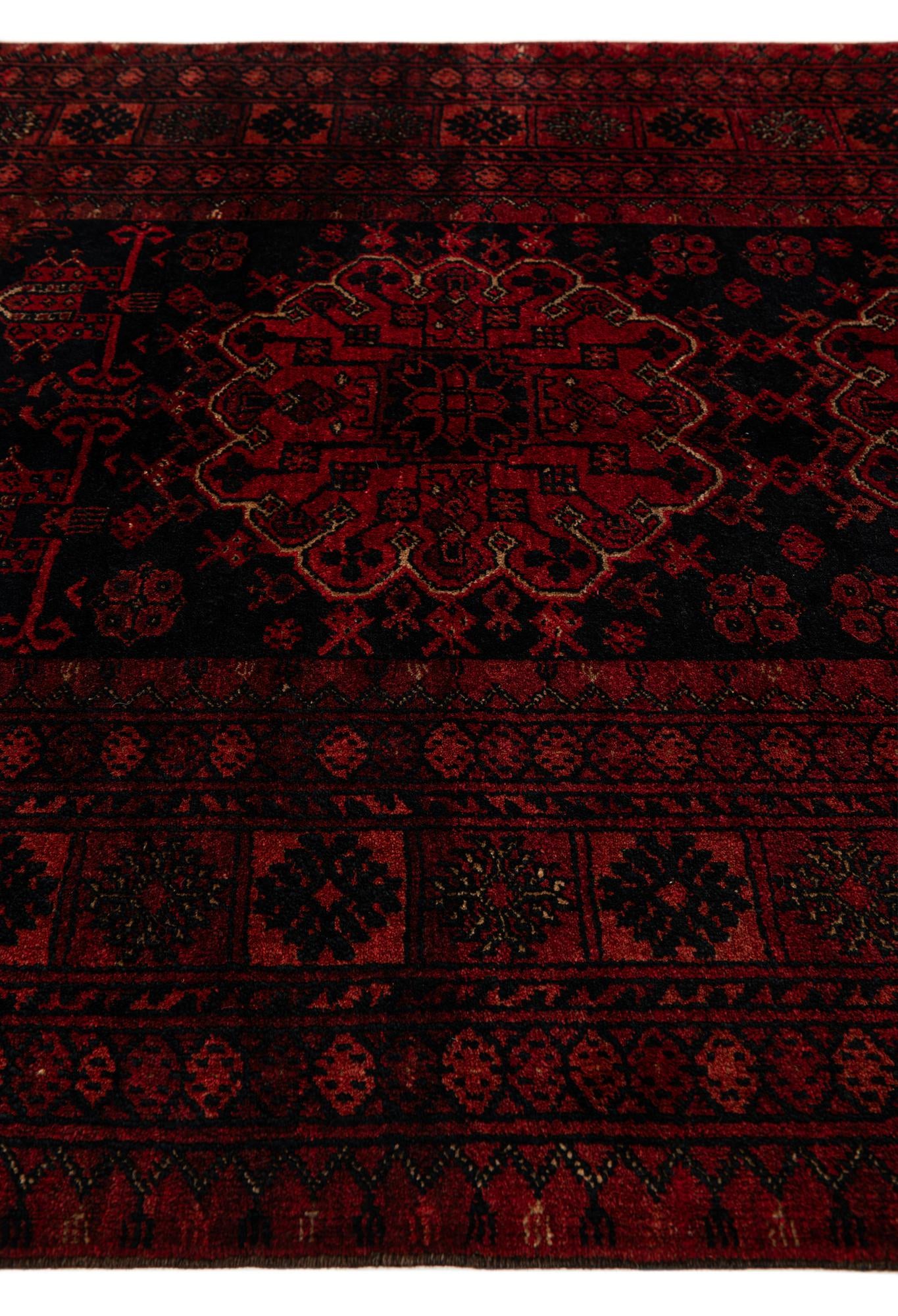 4' 4 x 6' Hand Knotted Afghan Akhche Wool Rug