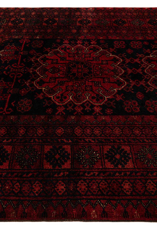 Detail image of 4' 4 x 6' Hand Knotted Afghan Akhche Wool Rug