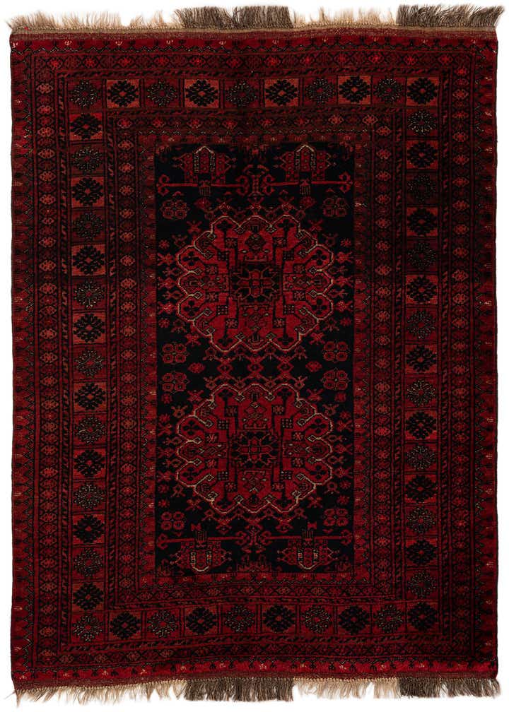 4' 4 x 6' Hand Knotted Afghan Akhche Wool Rug