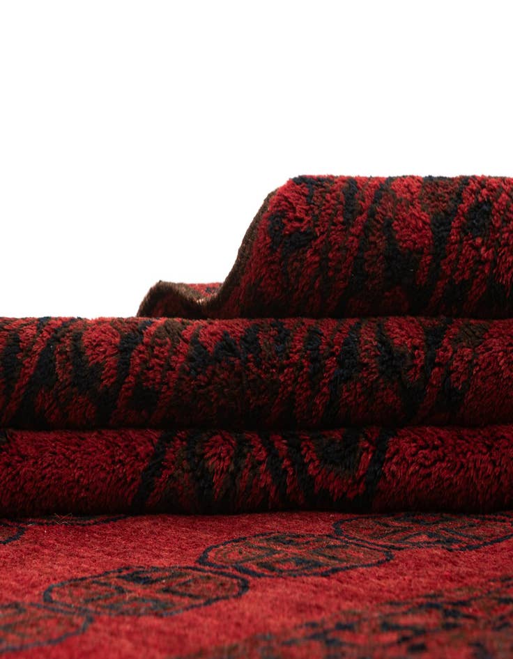 Detail image of 5' x 8'  Hand Knotted Afghan Akhche Wool Rug