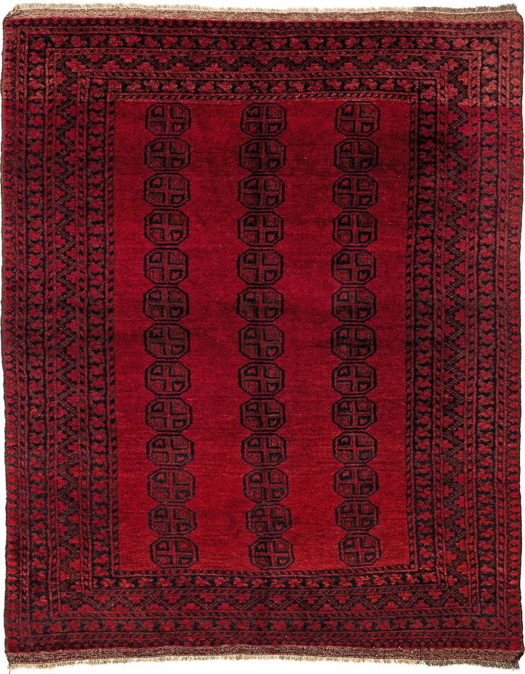 Detail image of 5' x 8' Hand Knotted Afghan Akhche Wool Rug
