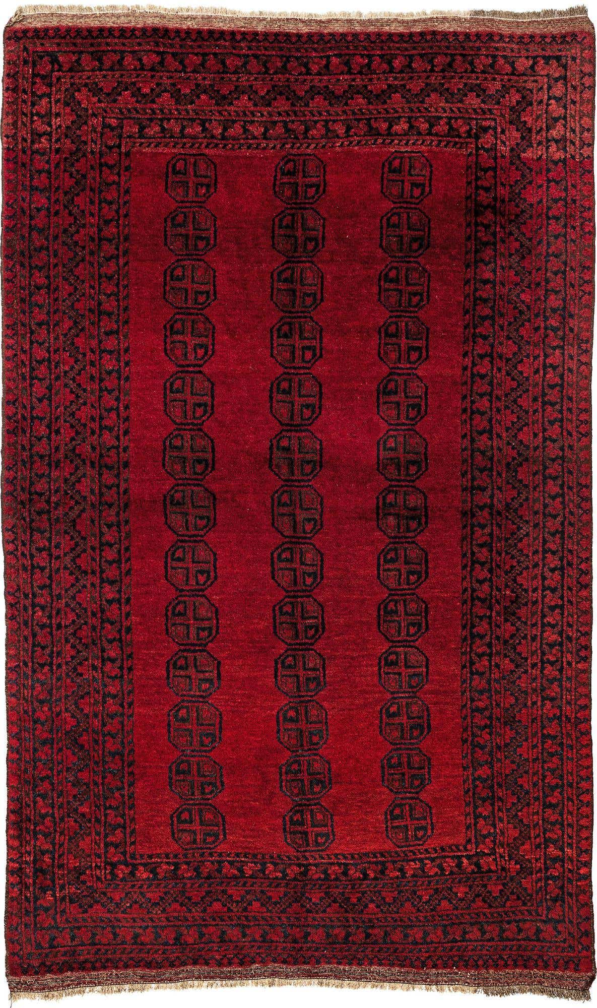 5' x 8' Hand Knotted Afghan Akhche Wool Rug