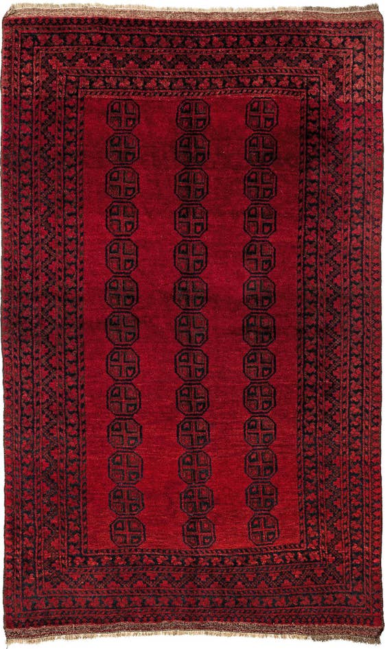 Detail image of 5' x 8' Hand Knotted Afghan Akhche Wool Rug