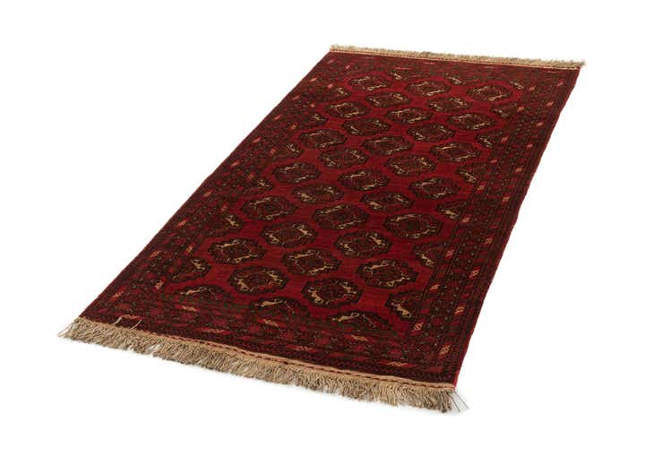 3' 5 x 6' 4 Hand Knotted Afghan Akhche Oriental Wool Rug