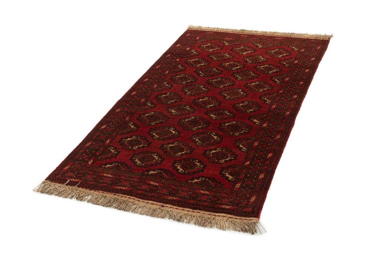 Detail image of 3' 5 x 6' 4 Hand Knotted Afghan Akhche Oriental Wool Rug