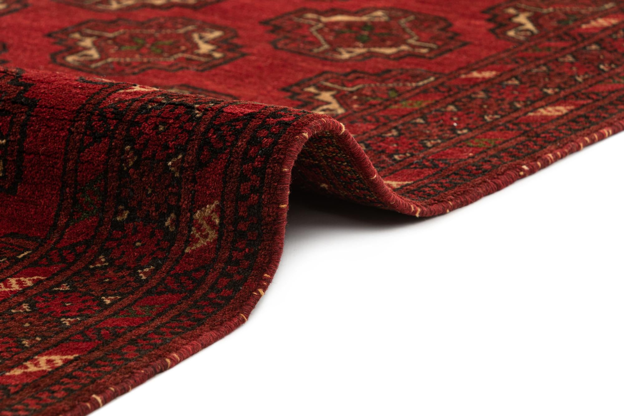 3' 5 x 6' 4 Hand Knotted Afghan Akhche Oriental Wool Rug