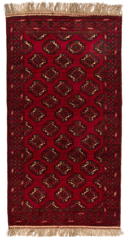 3' 5 x 6' 4 Hand Knotted Afghan Akhche Oriental Wool Rug