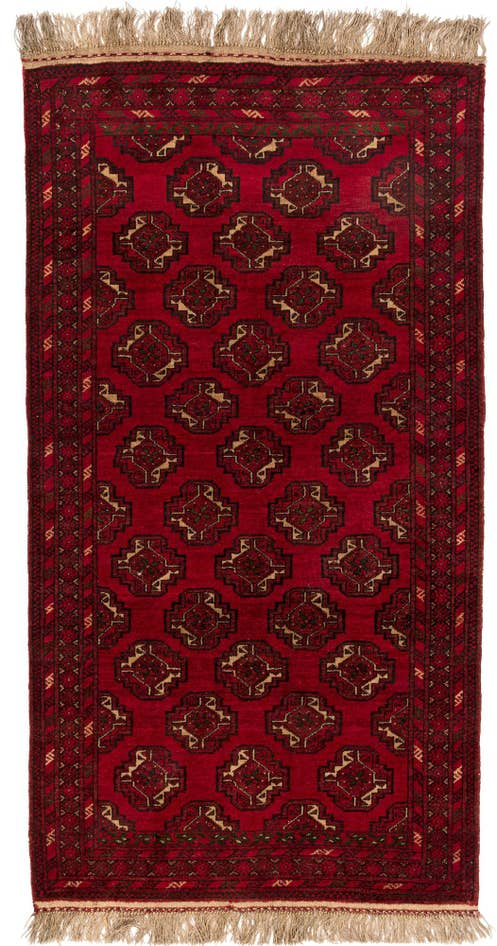 Detail image of 3' 5 x 6' 4 Hand Knotted Afghan Akhche Oriental Wool Rug