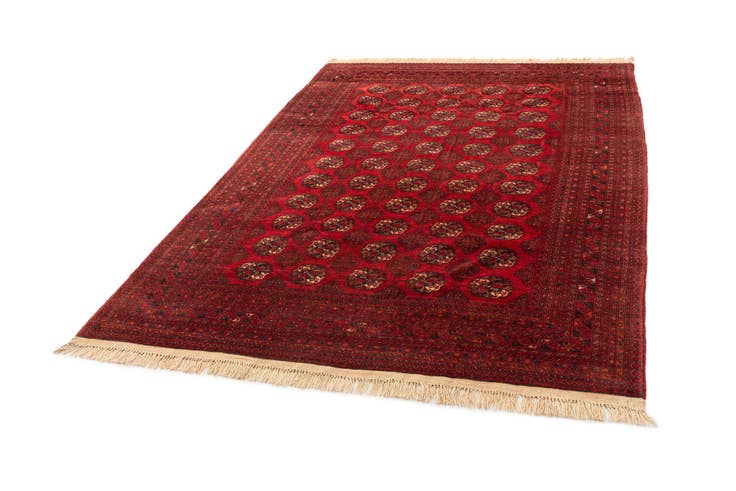 Detail image of 7' x 9' 6 Hand Knotted Afghan Akhche Wool Rug