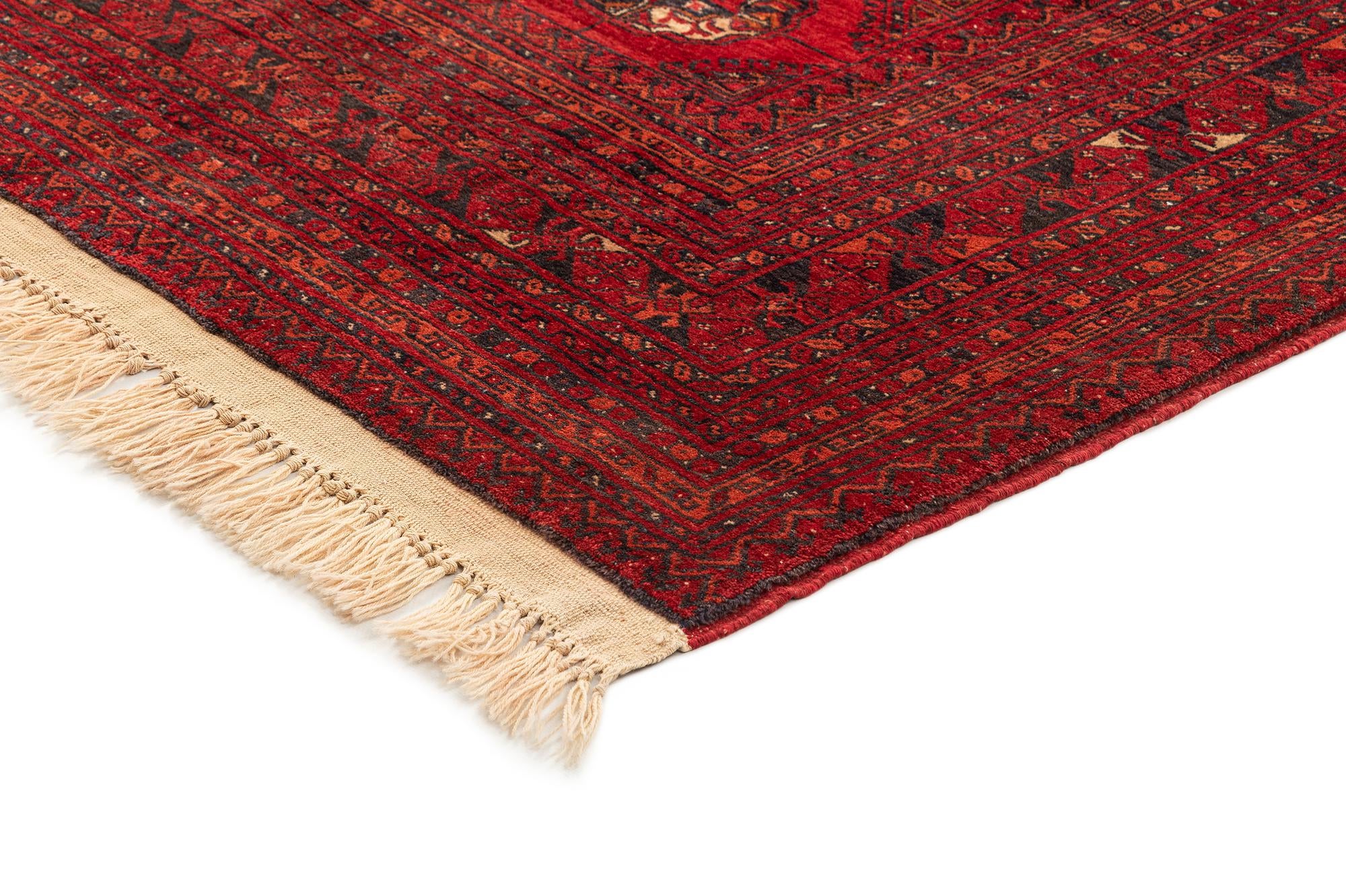 7' x 9' 6 Hand Knotted Afghan Akhche Wool Rug