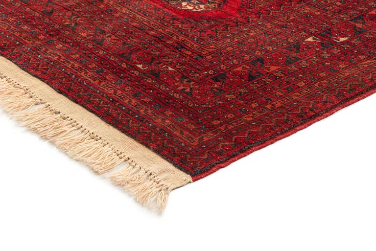 Detail image of 7' x 9' 6 Hand Knotted Afghan Akhche Wool Rug