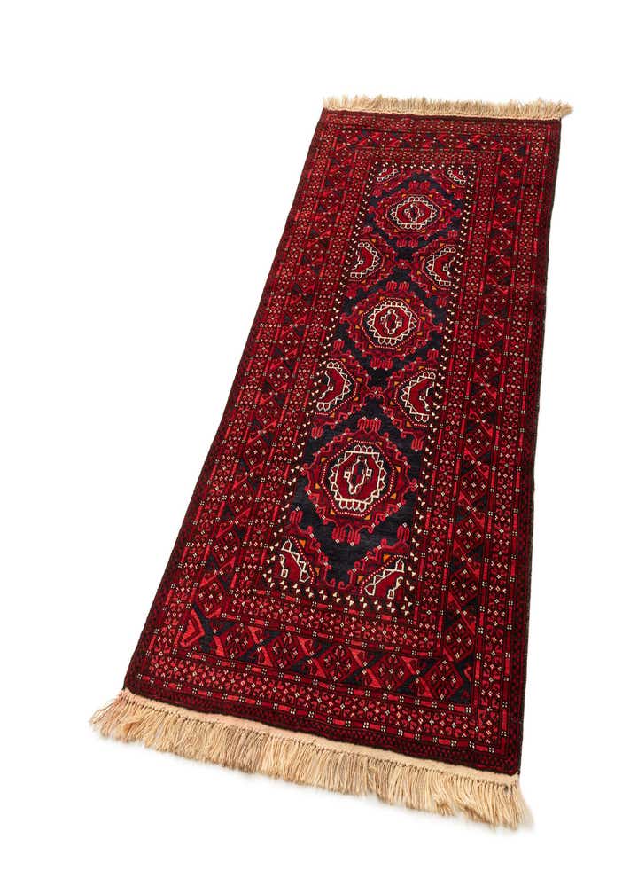 3' 5 x 6' 10 Hand Knotted Afghan Akhche Wool Rug