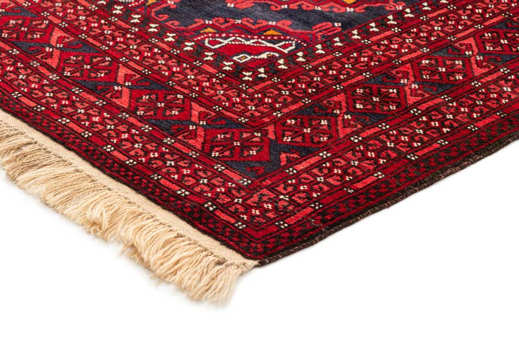 Detail image of 3' 5 x 6' 10 Hand Knotted Afghan Akhche Wool Rug