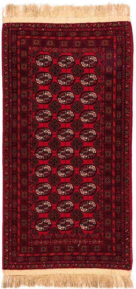 3' 5 x 6' 7 Hand Knotted Afghan Akhche Wool Rug
