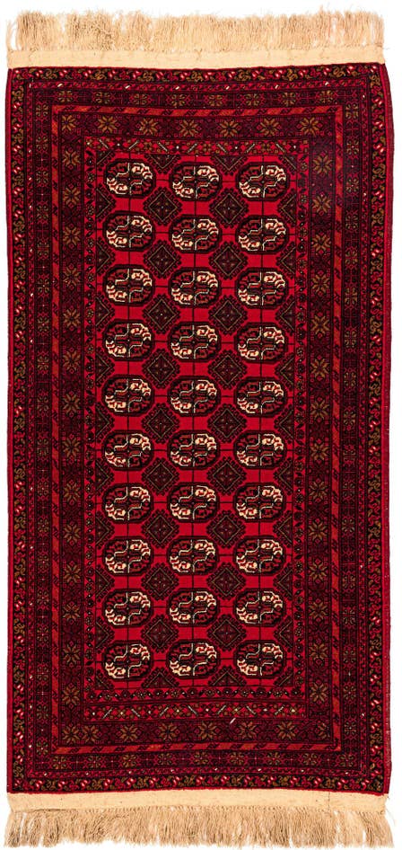 Detail image of 3' 5 x 6' 7 Hand Knotted Afghan Akhche Wool Rug