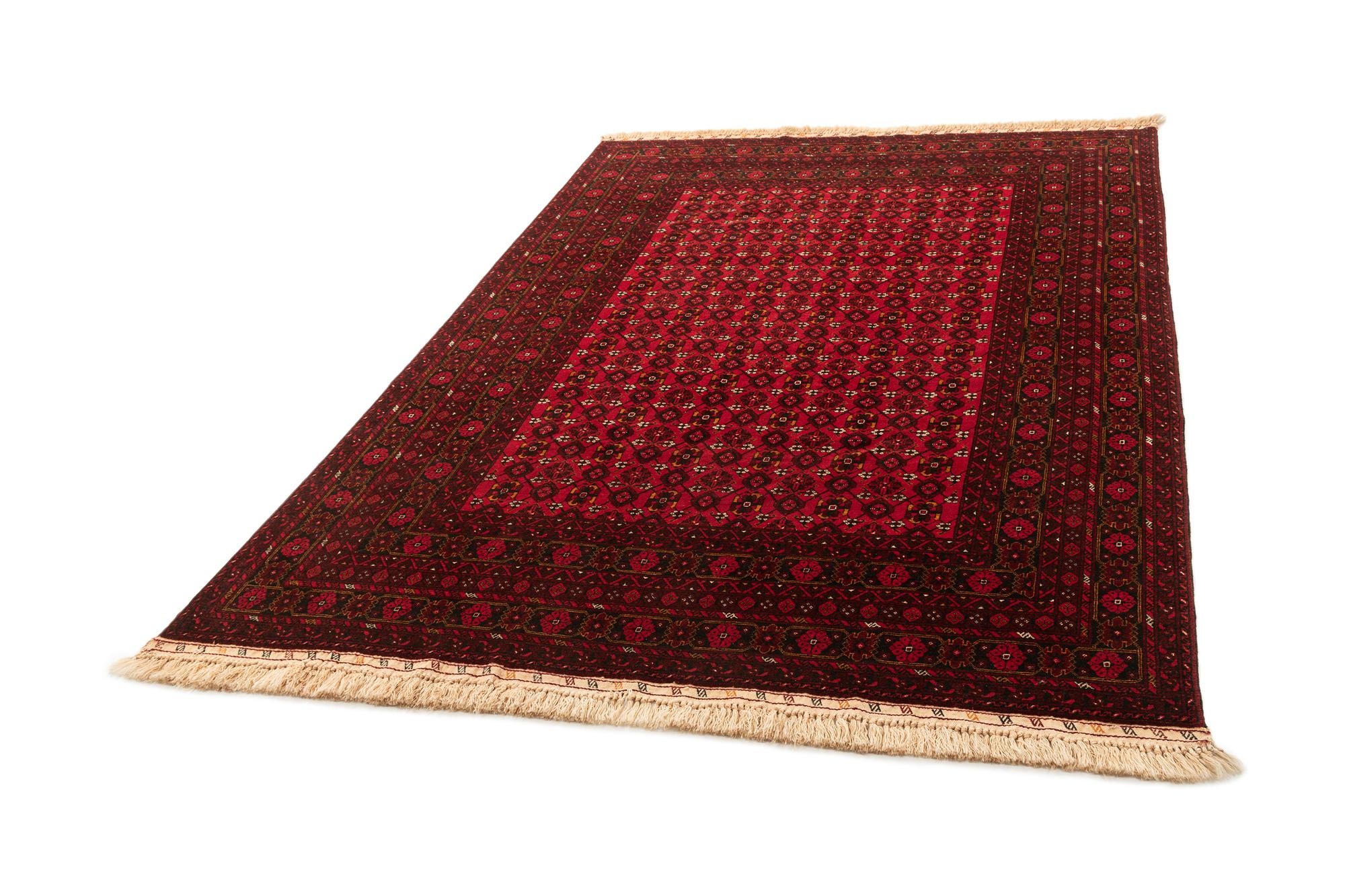 200cm x 300cm Hand Knotted Afghan Akhche Oriental Wool Rug