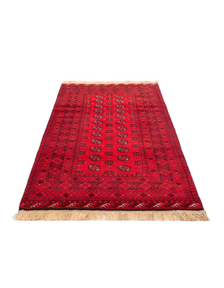 Detail image of 3' 4 x 6' 6 Hand Knotted Afghan Akhche Wool Rug