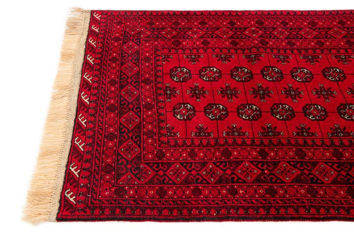 3' 4 x 6' 6 Hand Knotted Afghan Akhche Wool Rug
