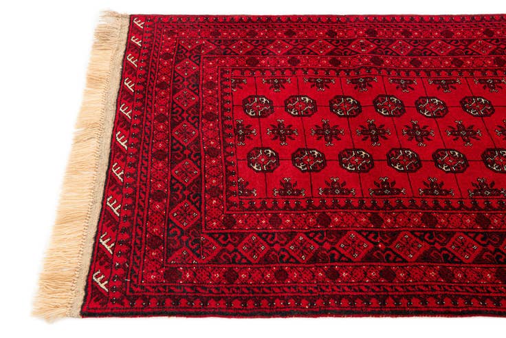 Detail image of 3' 4 x 6' 6 Hand Knotted Afghan Akhche Wool Rug