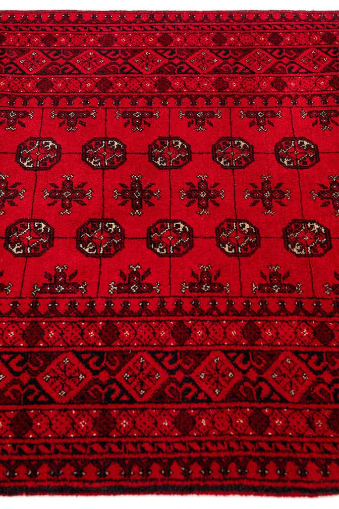 3' 4 x 6' 6 Hand Knotted Afghan Akhche Wool Rug