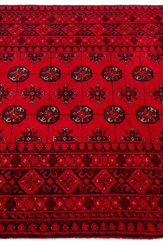 Detail image of 3' 4 x 6' 6 Hand Knotted Afghan Akhche Wool Rug