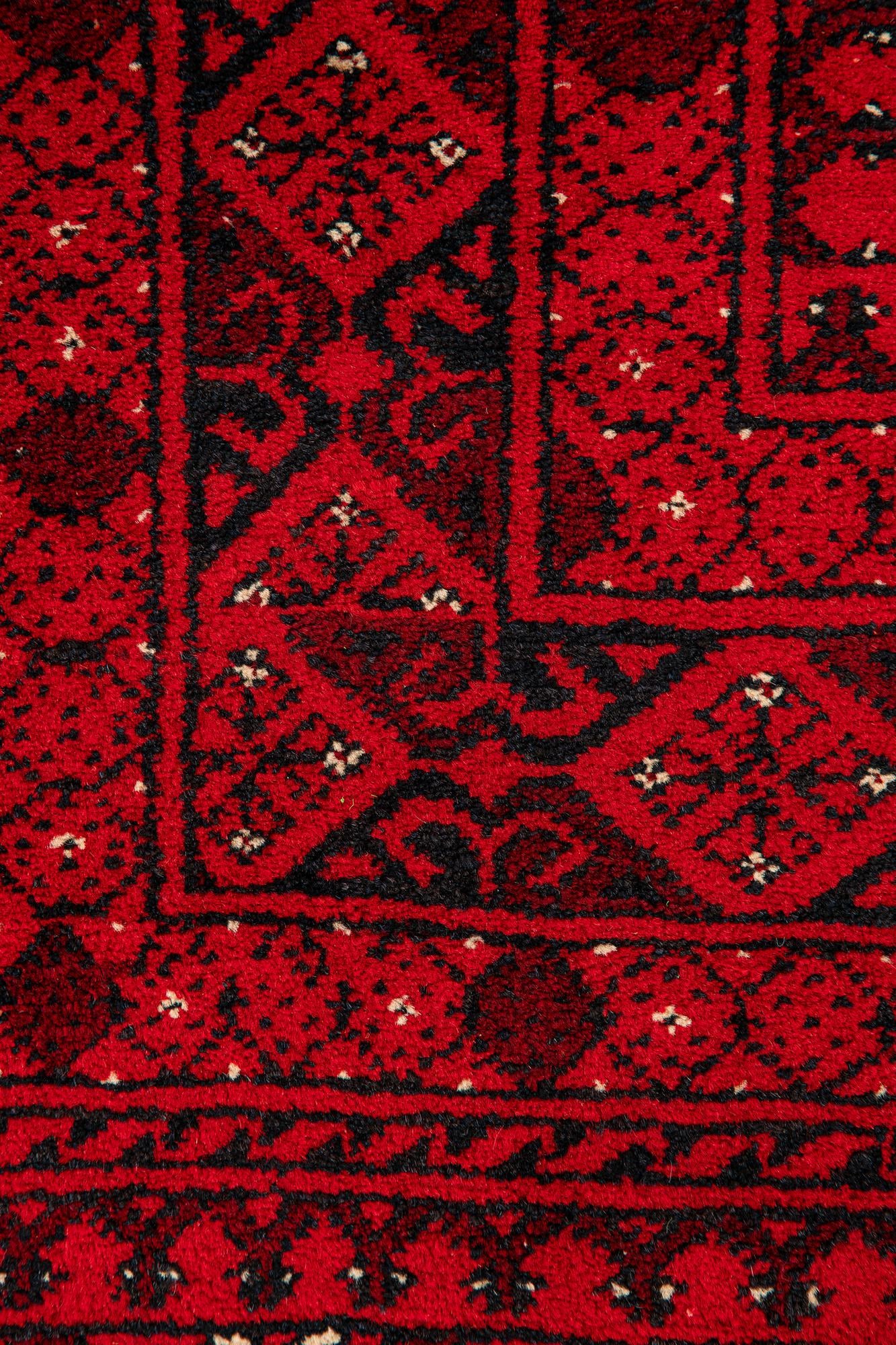 3' 4 x 6' 6 Hand Knotted Afghan Akhche Wool Rug
