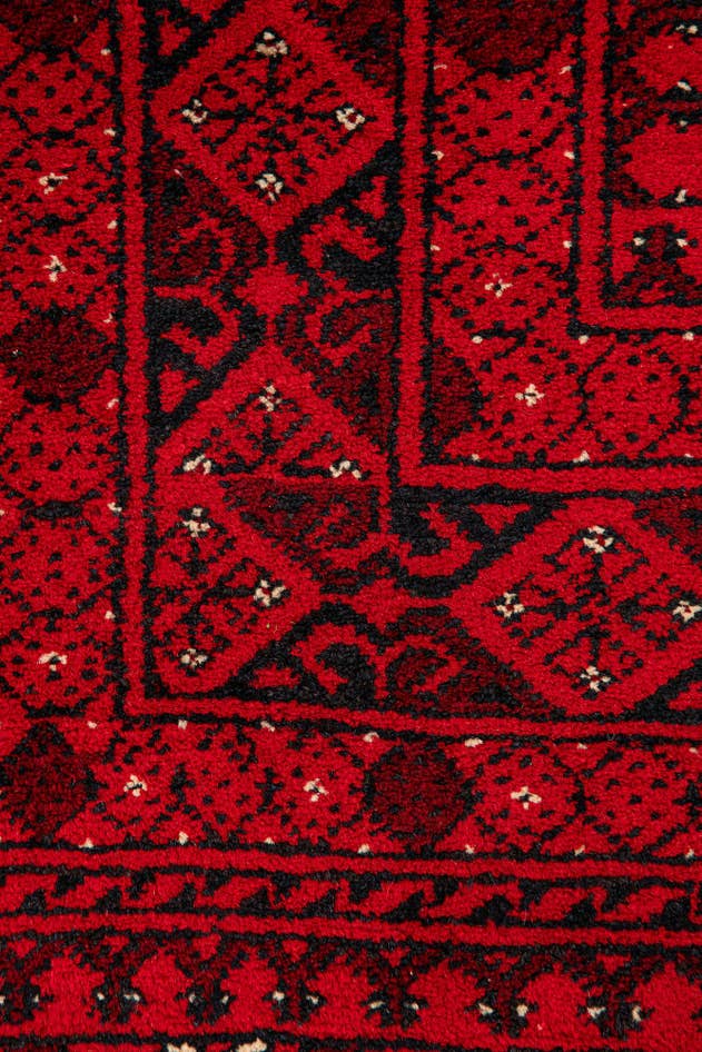 Detail image of 3' 4 x 6' 6 Hand Knotted Afghan Akhche Wool Rug