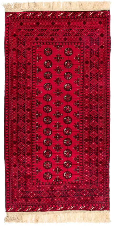 Detail image of 3' 4 x 6' 6 Hand Knotted Afghan Akhche Wool Rug