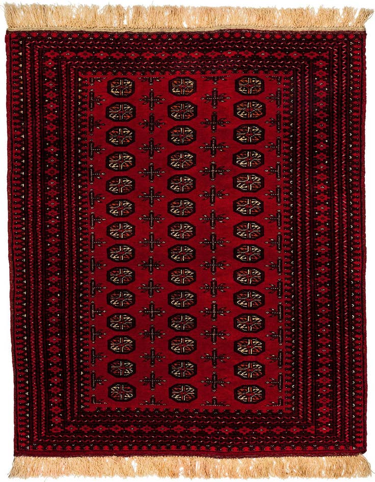 Detail image of 3' 5 x 6' 2 Afghan Akhche Wool Rug
