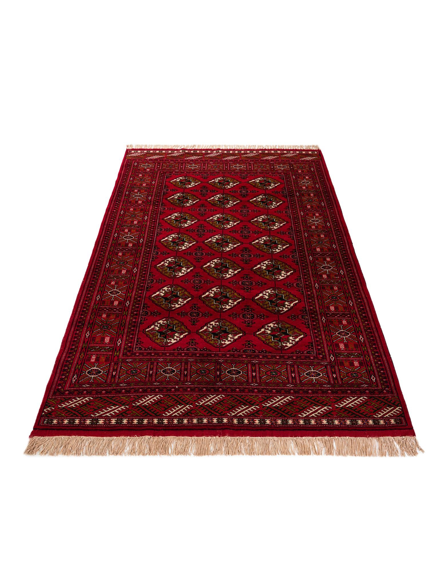 4' 3 x 6' 6 Hand Knotted Afghan Akhche Wool Rug