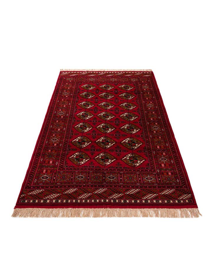 4' 3 x 6' 6 Hand Knotted Afghan Akhche Wool Rug