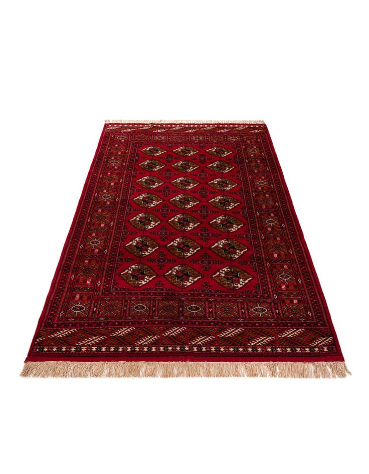 Detail image of 4' 3 x 6' 6 Hand Knotted Afghan Akhche Wool Rug