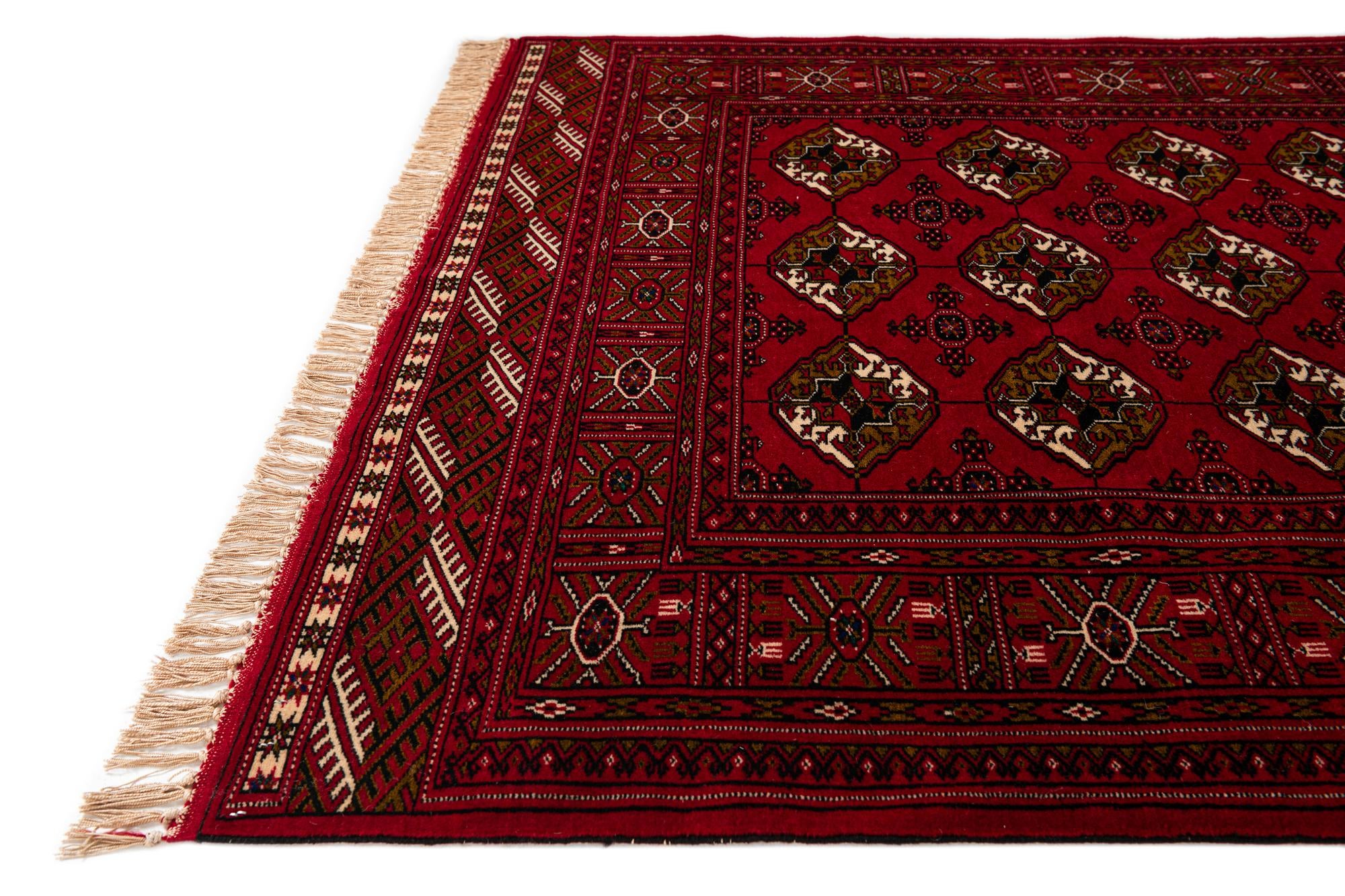 4' 3 x 6' 6 Hand Knotted Afghan Akhche Wool Rug