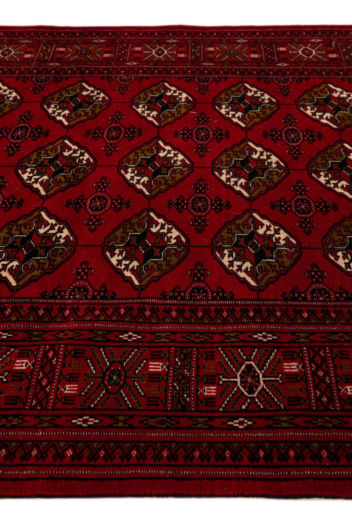4' 3 x 6' 6 Hand Knotted Afghan Akhche Wool Rug