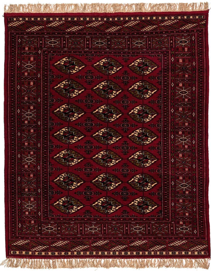Detail image of 4' 3 x 6' 6 Hand Knotted Afghan Akhche Wool Rug