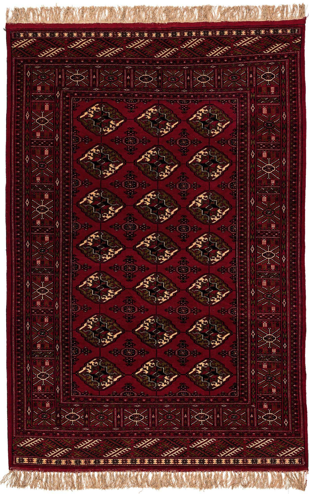4' 3 x 6' 6 Hand Knotted Afghan Akhche Wool Rug