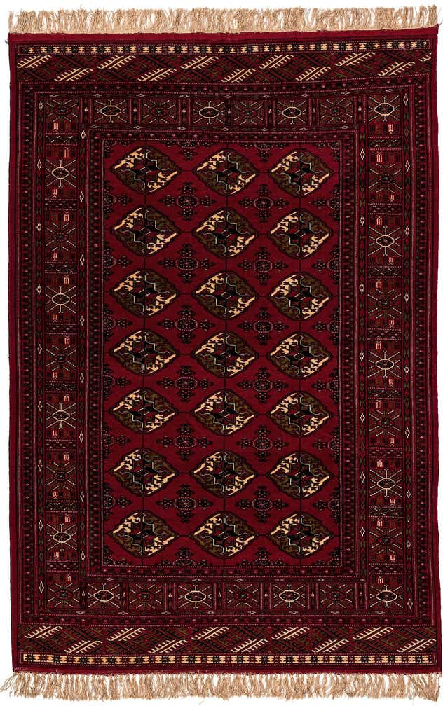 4' 3 x 6' 6 Hand Knotted Afghan Akhche Wool Rug
