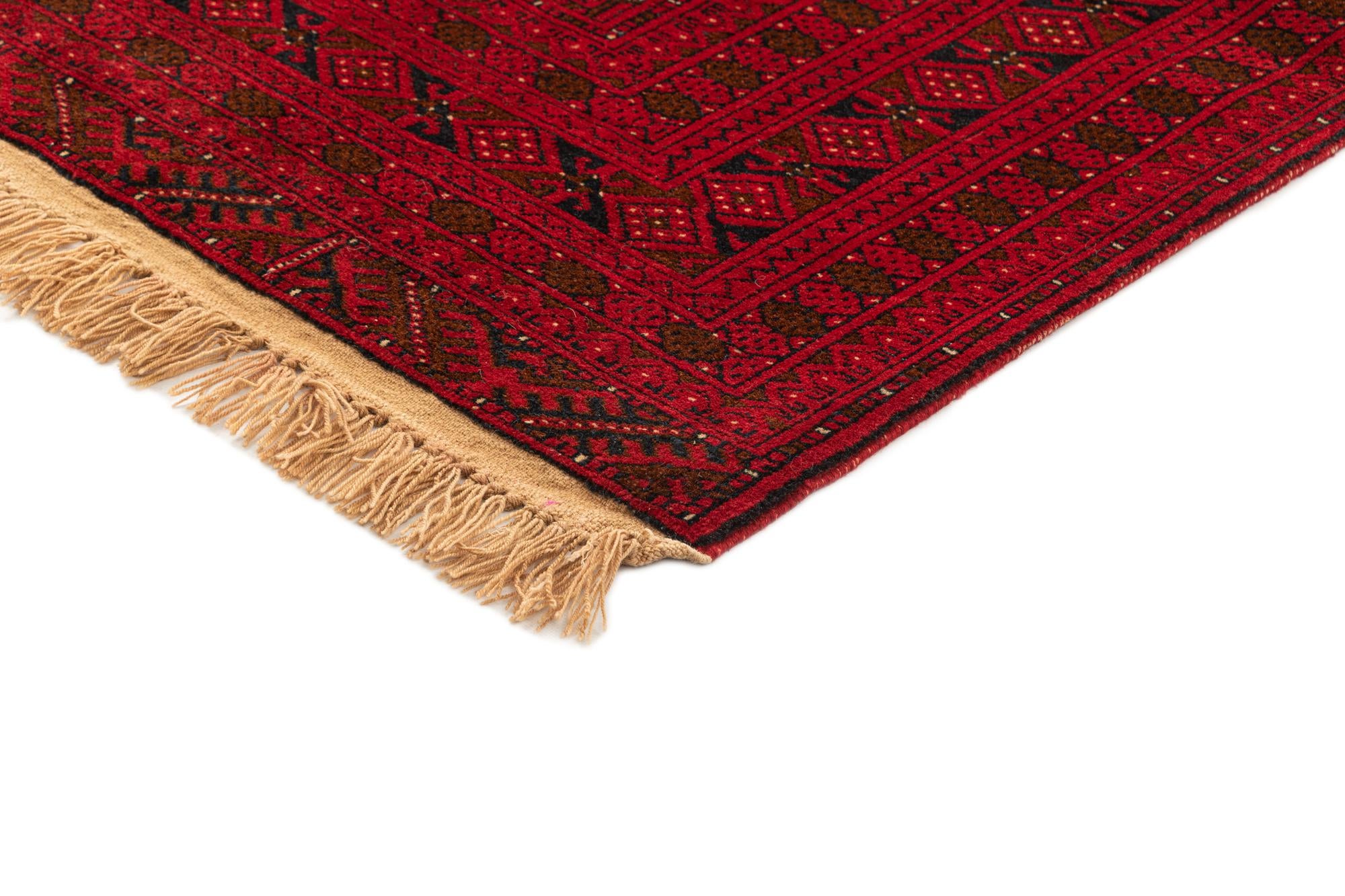 4' 2 x 6' 7 Hand Knotted Afghan Akhche Wool Rug