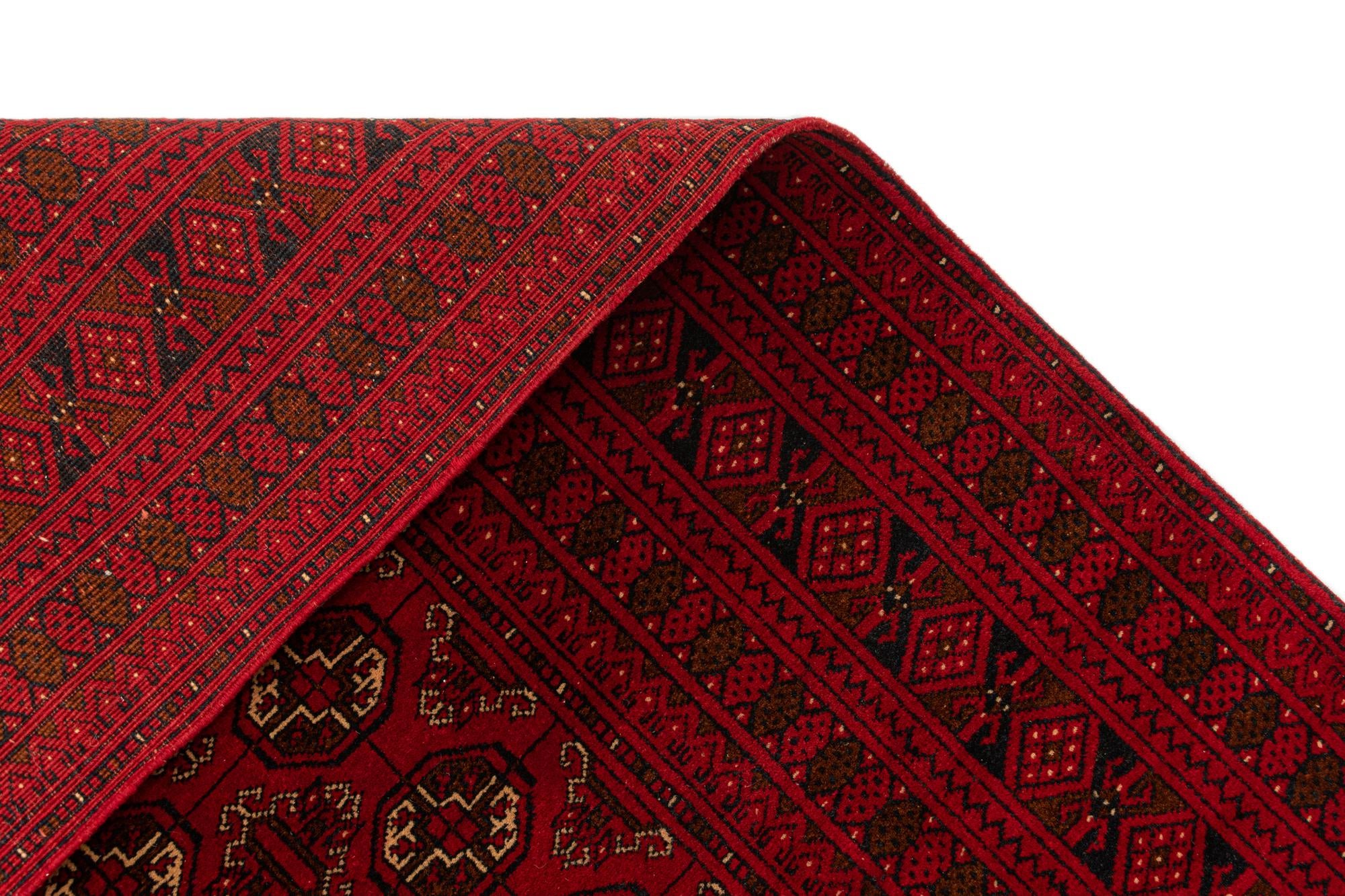 4' 2 x 6' 7 Hand Knotted Afghan Akhche Wool Rug