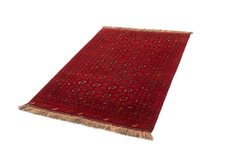 Detail image of 4' x 6' Hand Knotted Afghan Akhche Wool Rug