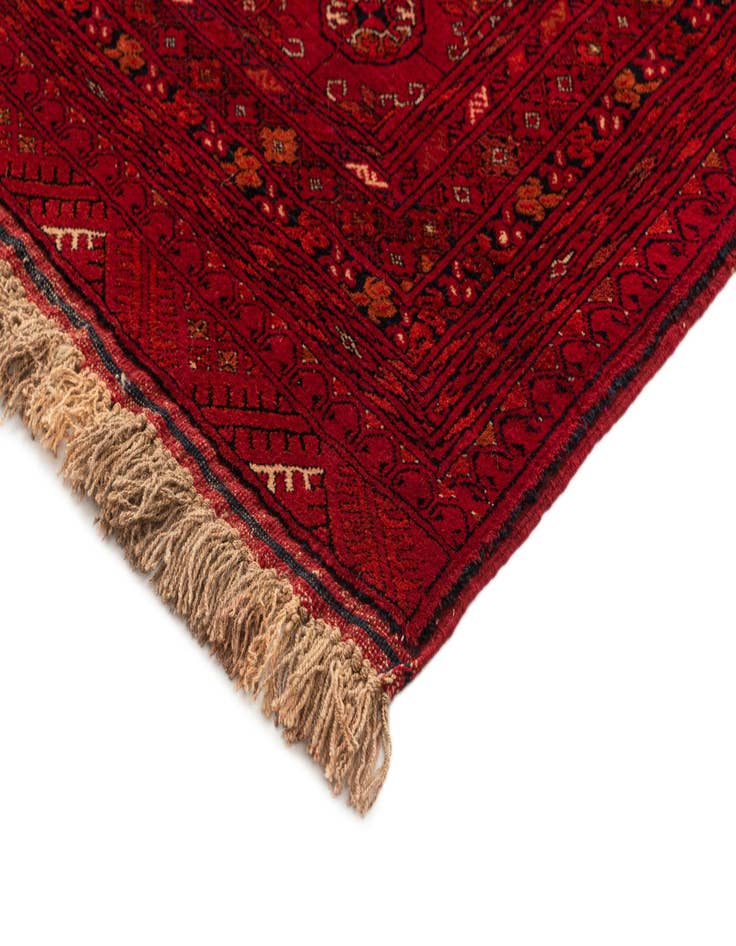 Detail image of 4' x 6' Hand Knotted Afghan Akhche Wool Rug