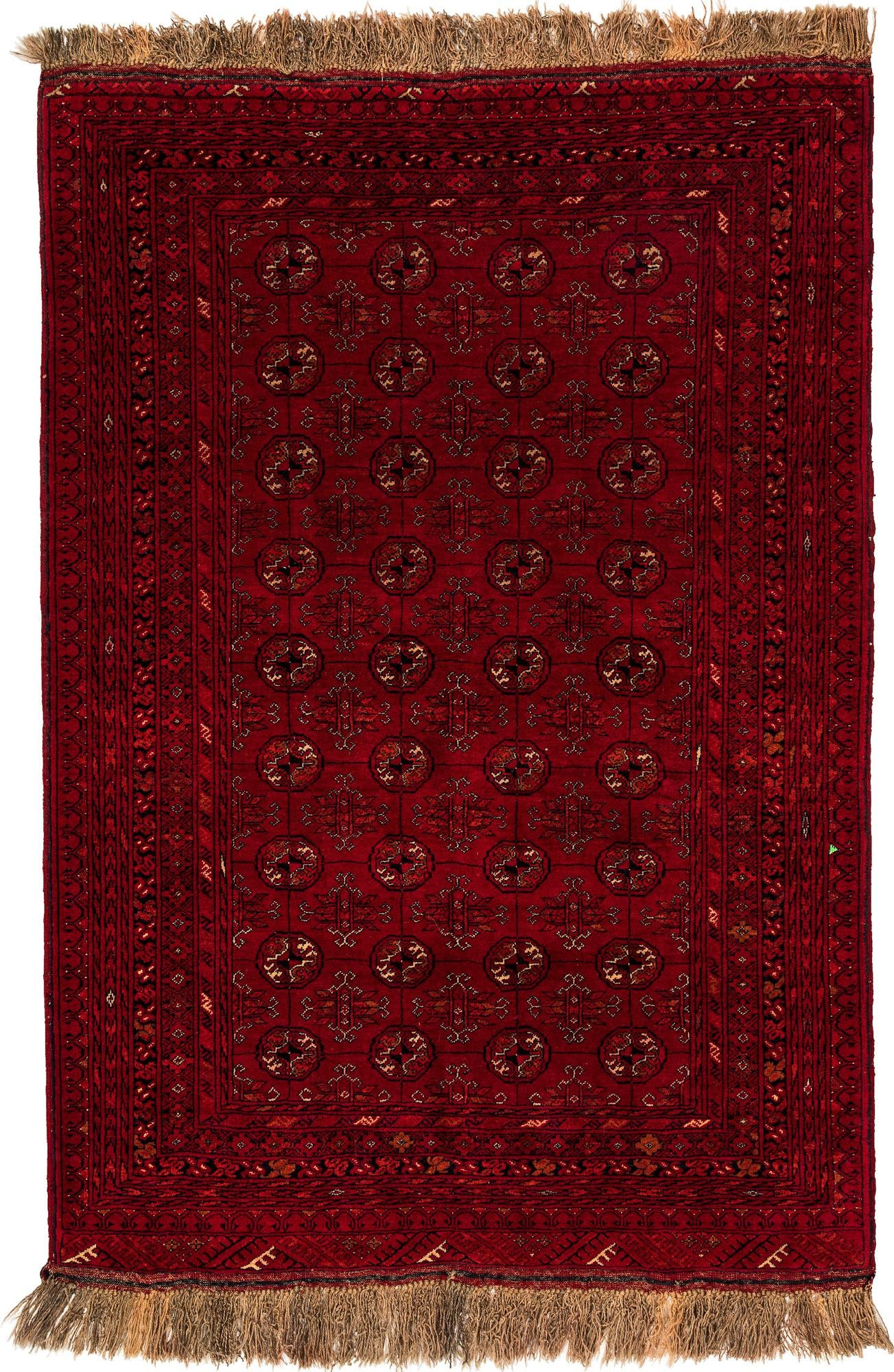 4' x 6' Hand Knotted Afghan Akhche Wool Rug