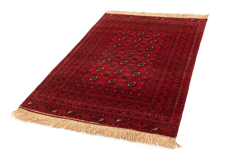Detail image of 4' 1 x 6' 6 Hand Knotted Afghan Akhche Wool Rug