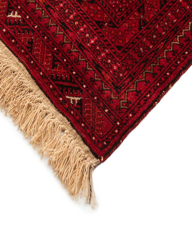 Detail image of 4' 1 x 6' 6  Hand Knotted Afghan Akhche Wool Rug