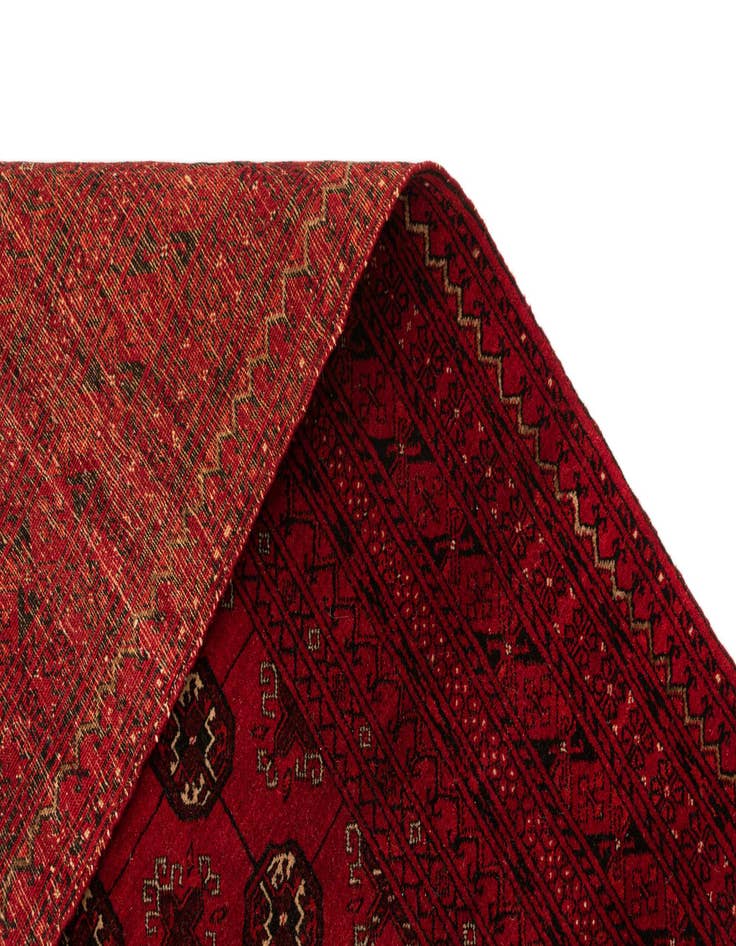 Detail image of 4' 1 x 6' 6  Hand Knotted Afghan Akhche Wool Rug