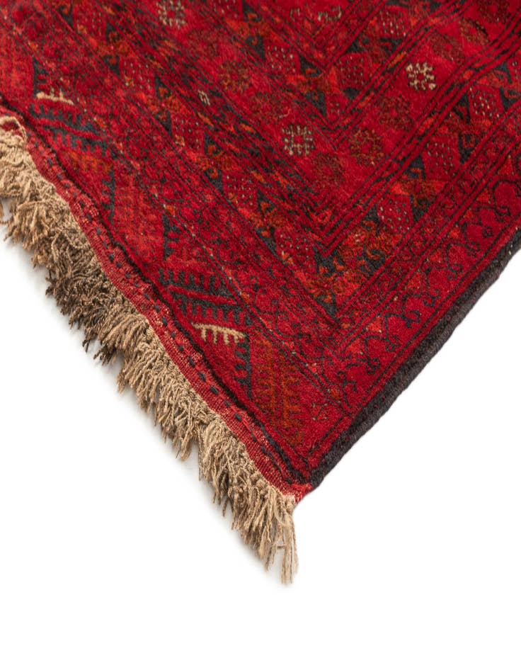 Detail image of 4' 1 x 5' 10  Hand Knotted Afghan Akhche Wool Rug