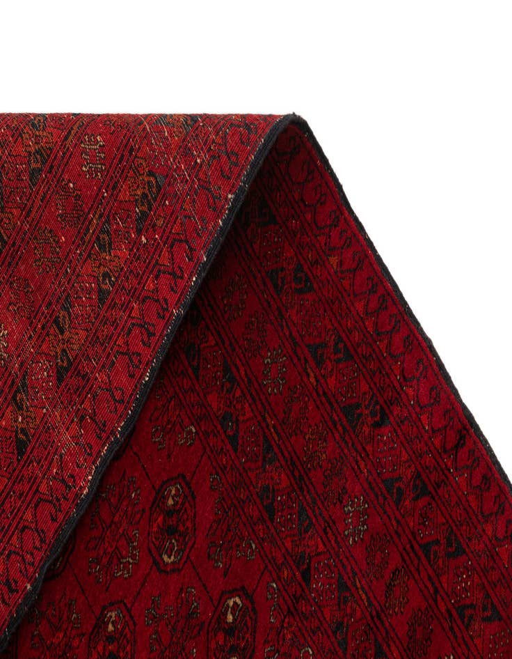 Detail image of 4' 1 x 5' 10  Hand Knotted Afghan Akhche Wool Rug