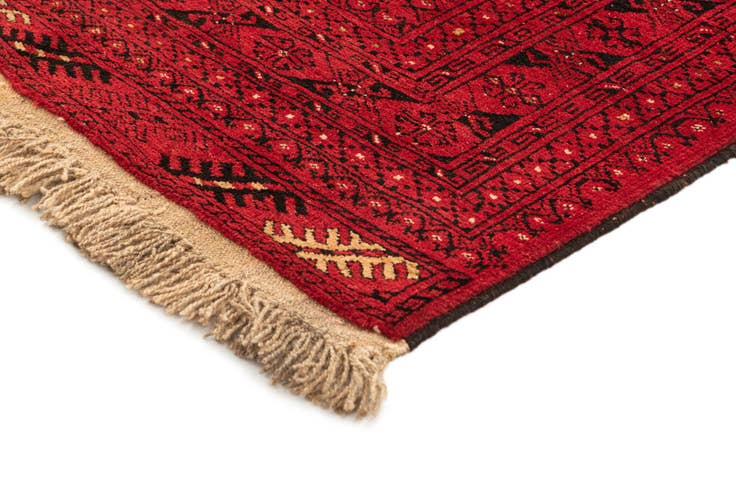 Detail image of 4' 1 x 6' 6 Hand Knotted Afghan Akhche Wool Rug