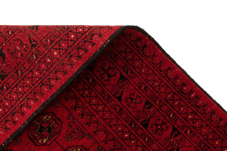 Detail image of 4' 1 x 6' 6 Hand Knotted Afghan Akhche Wool Rug