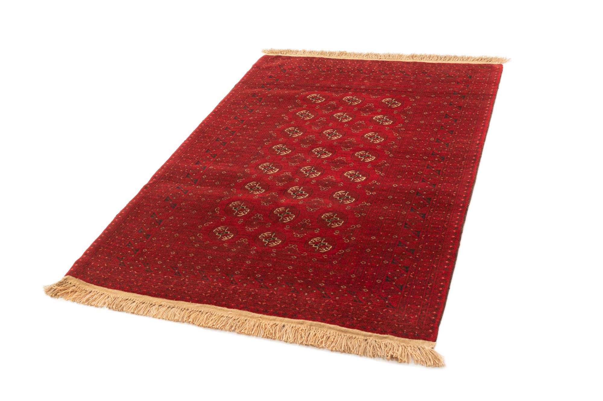 4' 3 x 6' 5 Hand Knotted Afghan Akhche Wool Rug